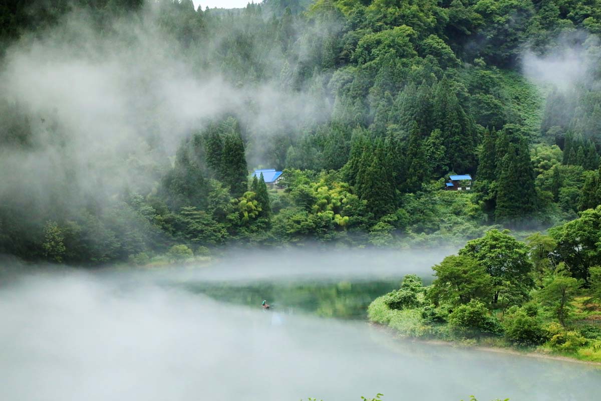 Misty Summer Scene at Mugenkyo: Experience Fukushima’s Mystical Gorge